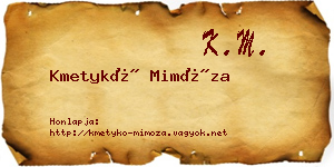 Kmetykó Mimóza névjegykártya
